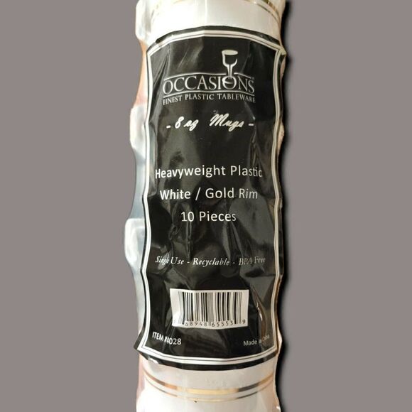 OCCASIONS 40 Mugs Pack, Heavyweight Disposable Wedding Party Plastic 8 Oz Cup - Picture 2 of 3